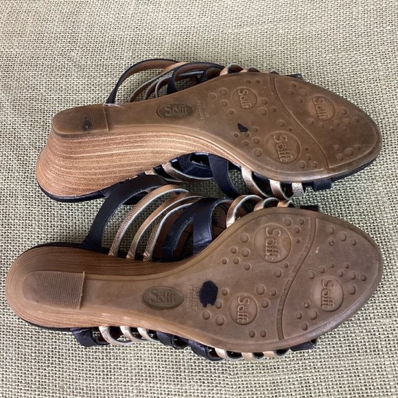 Softt Leather Wedges Slip On Sandals - Picture 12 of 13